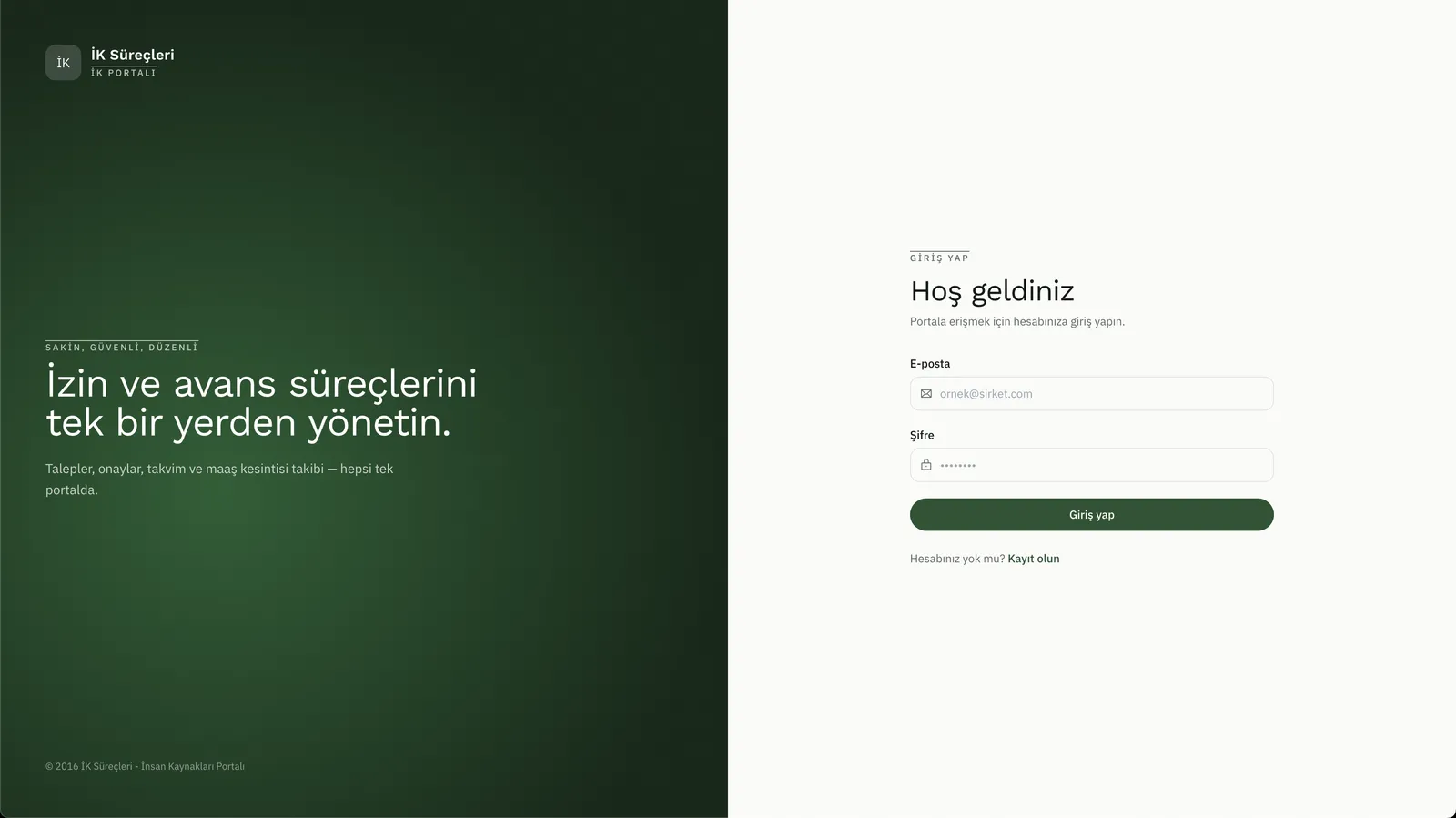 İK Süreçleri Portalı — ekran görüntüsü